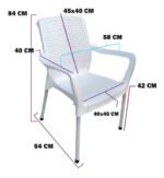 Silla Plastica Apilable Malbec X6 Reforzada Patas Aluminio - Imagen 6