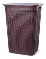 Canasto Ropa Sucia Baño Plastico Simil Rattan Grand Sin Tapa - Imagen 2