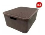 Pack Por 3 Caja Canasto Organizadora Simil Rattan Oferta - Imagen 17