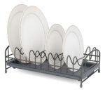 Escurridor De Platos Cromado C/bandeja Cocina Compacto Gris