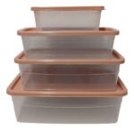 Set 4 Taper Contenedor Hermeticos Con Tapa Frezzer Microonda - Imagen 8