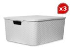 Pack Por 3 Caja Canasto Organizadora Grande Simil Rattan - Imagen 8