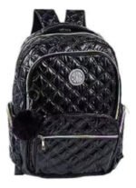 Mochila Escolar Urbana Puffer Nena Infantil Tornasolada Color Negro