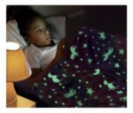 Manta Frazada Luminosa Soft Brilla En Oscuridad 1 1/2 Plaza Color Unicornio Arcoiris Diseño De La Tela Estampado - Imagen 2