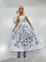 Muñeca Infantil Tiny Y Su Vestido Para Pintar Fibras Colores - Imagen 5