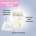 Chicco Mamadera Natural Feeling 2m+ Flujo Medio X 250 Ml Transparente - Imagen 3