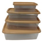 Set 4 Taper Contenedor Hermeticos Con Tapa Frezzer Microonda - Imagen 6