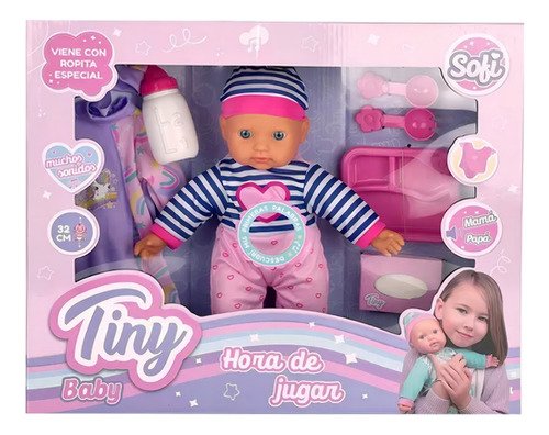 Muñeco Bebe Bebote Con Sonido Ropa Especial Mamadera Plato