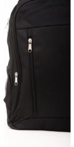 Mochila Escolar Viaje Porta Notebook 3 Cierres 40x25x18 Color Negro Diseño De La Tela Liso - Imagen 5