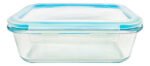 Taper Vidrio Hermetico Horno Frezzer Microondas 16x11cm Color Celeste