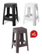 Banqueta Banquito Apilable Símil Ratan Plástico X6 Babymovil - Imagen 2