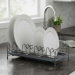 Escurridor De Platos Cromado C/bandeja Cocina Compacto Gris - Imagen 2