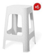 Banqueta Banquito Apilable Símil Ratan Plástico X6 Babymovil