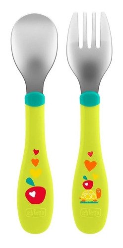 Cubiertos Bebés Acero Inoxidable 18m+ Chicco Babymovil