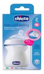 Chicco Mamadera Natural Feeling 2m+ Flujo Medio X 250 Ml Transparente - Imagen 9