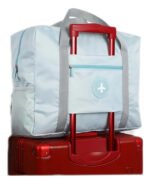 Bolso Plegable Viaje Impermeable Resistente Carry On Color Celeste Liso - Imagen 3