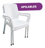 Silla Plástica Malbec Apilable C/ Patas Aluminio Kadur Sport Color Blanco - Imagen 5