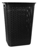 Canasto Ropa Sucia Baño Plastico Simil Rattan Grand Sin Tapa - Imagen 5