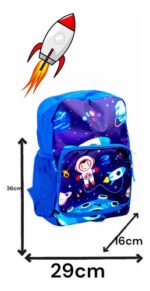 Mochila Escolares Espacio Estrellas Cohetes + Cartuchera - Imagen 2