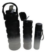 Set De 3 Botellas Deportiva Motivacional Medidor Gimnasio Color Negro - Imagen 2