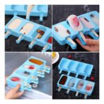 Molde De Silicona Para 4 Paleta Helado Bombon Palito Freezer Color Negro - Imagen 5