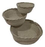 Set X3 Canasta Decoracion Organizador Multiuso Fibra Natural