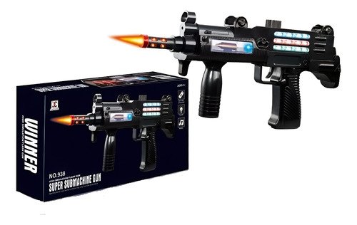 Juguete Pistola Ametralladora Luz Sonido Vibracion Babymovil