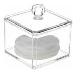 Organizador Acrilico Con Tapa Algodonera Maquillaje 9,5x9,5 - Imagen 3