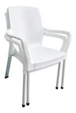 Silla Plastica Apilable Malbec X6 Reforzada Patas Aluminio - Imagen 3