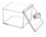 Organizador Acrilico Con Tapa Algodonera Maquillaje 9,5x9,5 - Imagen 4