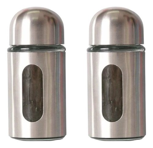 Set X12 Especieros Saleros Frascos Acero Inoxidable Y Vidrio