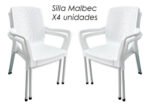 Silla Plastica Apilable Malbec X4 Reforzada Patas Aluminio - Imagen 9