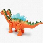 Juguete Dinosaurio 2 Cabezas Luz Sonido Camina Huevos 38 Cm - Imagen 4