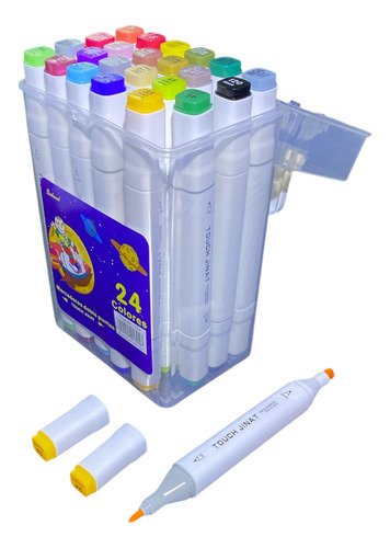 Marcadores Fibrones Doble Punta X 24 Unidades