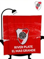 Cortina De Baño River Plate Color Rojo Y Blanco Club - Imagen 4