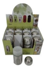 Set X12 Especieros Saleros Frascos Acero Inoxidable Y Vidrio - Imagen 4