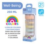 Mamadera Silicona Chicco Wellbeing 250ml 2m+ F.medio Naranja Well Being - Imagen 5