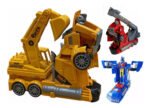 Juguete Auto Transformers Luz Sonidos Bombero Excavadora Color Amarillo