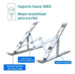 Soporte Base Notebook Universal Hasta 18 Aluminio Ergonomico Color Plateado Master Sale - Imagen 4