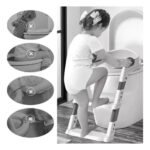 Escalera Reductor Adaptador De Inodoro Love 568 Para Niños Color Gris Lisa - Imagen 4