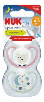 Set 2 Chupetes Bebe Space Nuk Luminoso 0-6m 6-18m Babymovil - Imagen 10