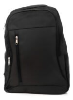 Mochila Escolar Viaje Porta Notebook 3 Cierres 40x25x18 Color Negro Diseño De La Tela Liso - Imagen 2