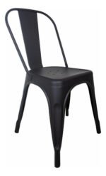 Sillas X4 Tolix Metálica Reforzada Casa Jardin Estructura De La Silla Negro Asiento Negro - Imagen 2