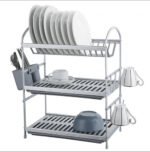 Escurridor Platos Aluminio 3 Niveles Antióxido Plateado Plateado