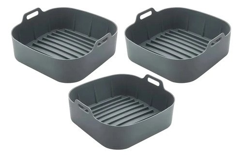 Moldes X3 Silicona Freidora Aire Airfryer Antiadherente Gris