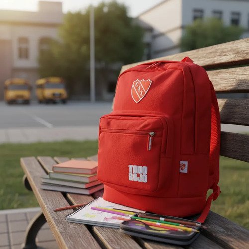 Mochila Escolar Boca Juniors Urbana 30l Club Oficial Rojo Independiente Liso