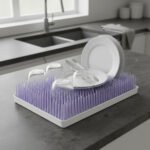 Escurridor Seca Platos Pasto Grande Cocina Bandeja 35x23 Cm Lila