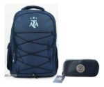 Set Combo Mochila Reforzada Cartuchera Escolar Afa Argentina Celeste Afa