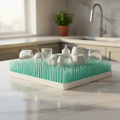 D_665452-MLA107252121303_022026-O-26 Escurridor Seca Platos Pasto Grande Cocina Bandeja 35x23 Cm Aqua - Imagen 1