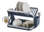 Escurridor Platos Aluminio Plegable 2 Niveles Azul Y Gris Azul Y Gris - Imagen 677